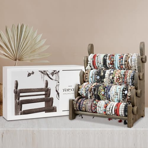 Soporte Organizador De Pulseras Y Relojes De Madera 4 Nivele