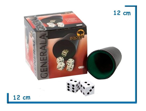 Juego Generala Cubilete + 5 Dados De 19mm Jugueteria Bloque