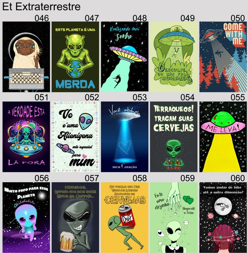 Imagem 4 de 10 de Kit 10 Placas Decorativas Et Extraterrestre Alien