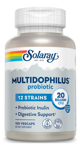 Probiótico Solaray Multidophilus 12, Cepa 20 Bilhões De Cfu