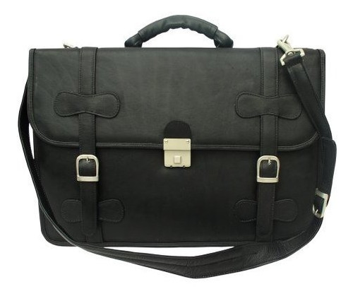 Bolsa Portfolio Piel  , Negro, Talla Única