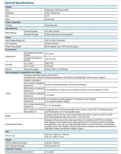 Analizador De Espectro Rigol-3015e-tg/9 Khz ~ 1.5 Ghz