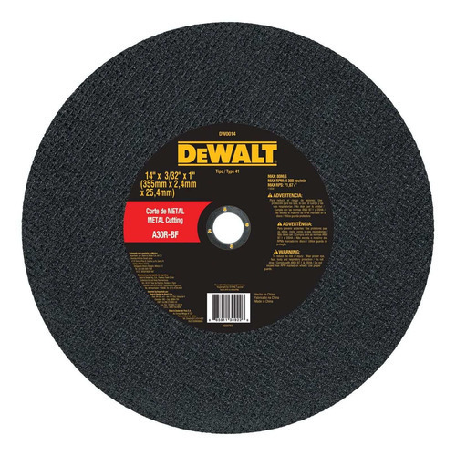Disco Abrasivo Dewalt 14 X 7/64 PuLG Dw44640 Color Gris oscuro