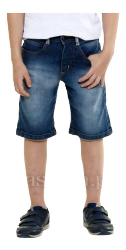 Bermuda Jeans Infantil Menino 2 4 6 8 10 12 Anos