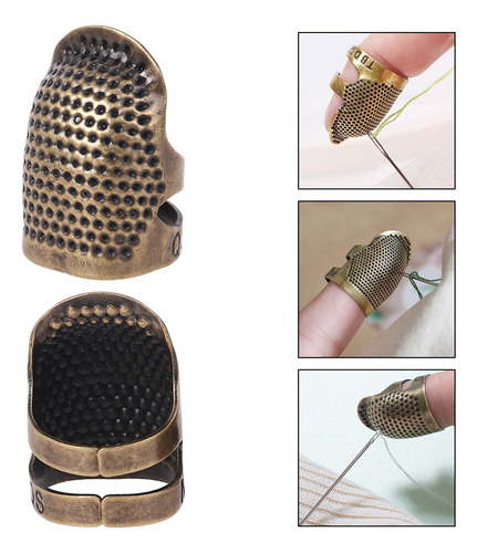 Protector Metálico Para Dedos Con Forma De Dedal, Agujas Y A