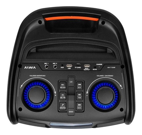 Parlante Portatil Torre Aiwa Aw T1008f 9500w 110v/2240v Color Negro