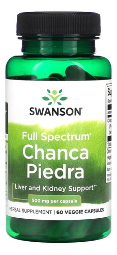 Chanca Piedra 500 Mg - 60 Cápsulas Veganas Swanson