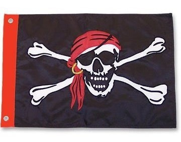 Jolly Roger (pañuelo Rojo) - Bandera Pirata De Poliéster De