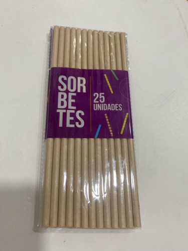 Sorbete De Papel Kraft X 25 Unidades