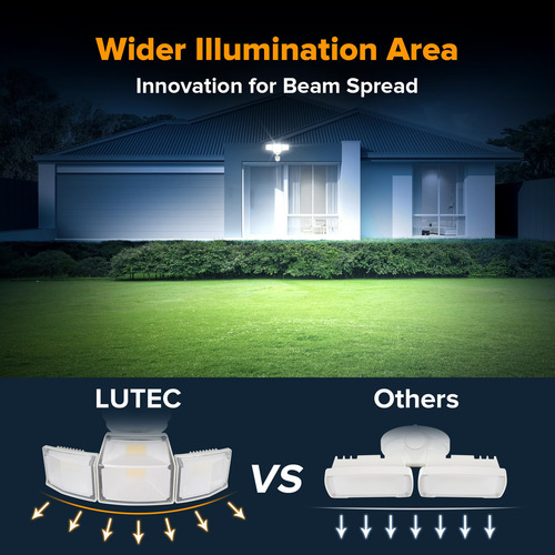 Luces De Seguridad Led Lutec 80w 9000lm Con Sensor De Movimi