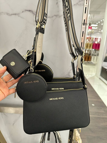 Bolsa Michael Kors Original Jet Set Logo Brown + Airpod Case