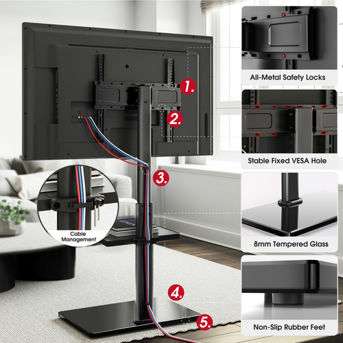 Soporte Para Tv De Piso Giro 60 Grados Inclinación Ajustable