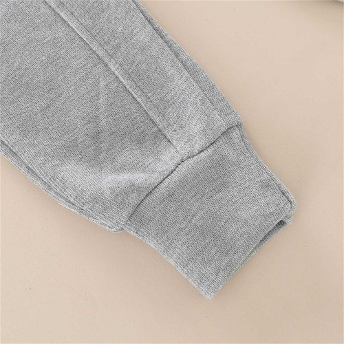 Conjunto Niño Sudadera Con Efecto De Doble Capa Y Pantalones Gris 2-3 Años