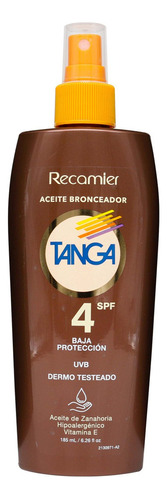 Bronceador Tanga Zanahoria Y Vitamina E Spf 4 - 185 Ml