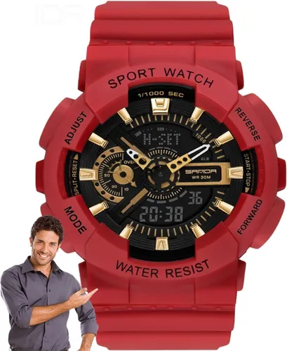 Reloj Deportivo Hombre Sanda Tipo G Shock Resistente Metal SANDA