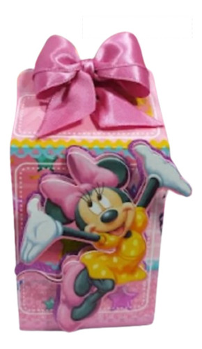 10 Cajitas Milk Box #4 En 3d De Minnie Mouse 