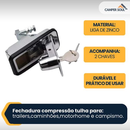 Fechadura Bagageiro Compressao Tulha Motorhome Trailr Onibus