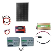 Comprar Kit Solar Inversor 1000w Onda Pura Panel 100w Bateri-2x26ah 