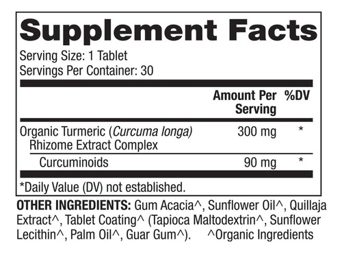 Extracto De Curcumina Orgánico 300mg 30 Tabletas Dr Mercola