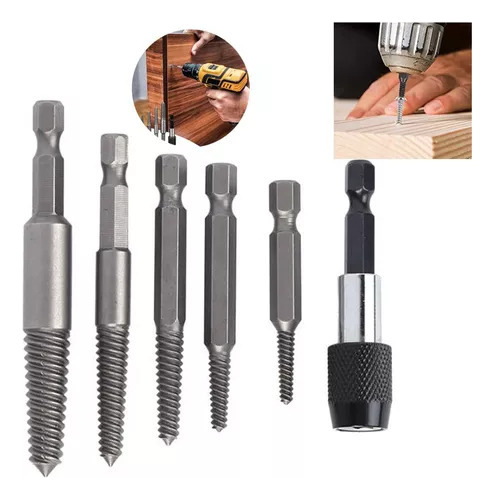 Juego Extractores Para Quitar Tornillos Pernos Barridos 6pz