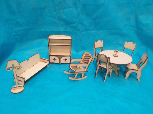 Casita De Muñeca Fibrofacil + 20 Muebles Oferta