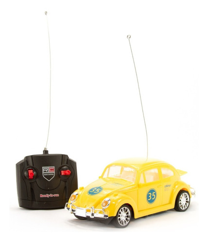 Carrinho De Controle Remoto Fusca Classico Brinquedo Com Luz Cor Azul