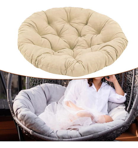 2 Cojín De Asiento Acolchado Redondo De 50 Cm, Cojín Caqui