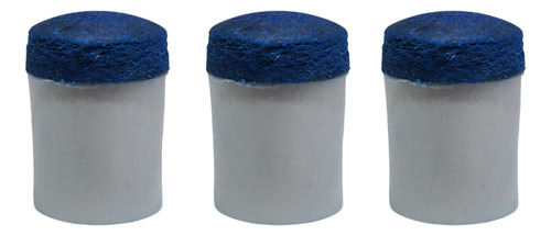 3 Virolas De Pvc Com Sola De Couro P/ Taco De Sinuca Bilhar