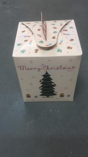 Caja Para Pan Dulce Con Diseño Navidad 1 Kg 17x17x20 X 10 U.