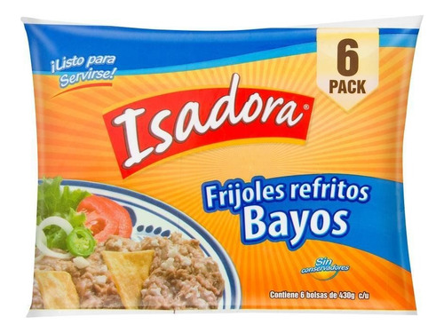 Frijoles Isadora Bayos Refritos Con 6 Piezas De 430 Gr