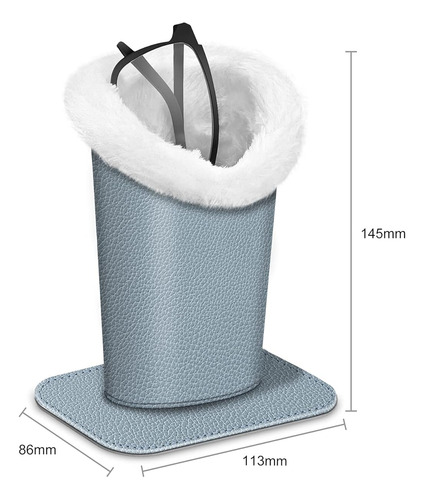 Soporte De Gafas Forro De Felpa Con Base Magnetica Azules