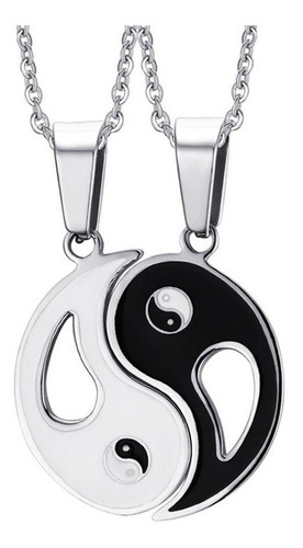 Imagen 1 de 6 de Collar 2 En 1 De Acero Inoxidable, Yin&yan