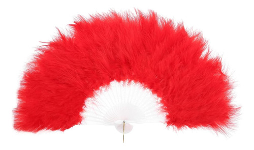 Mecanixity Feather Hand Fan Red Vintage Fan Fan Fan Fan Hand