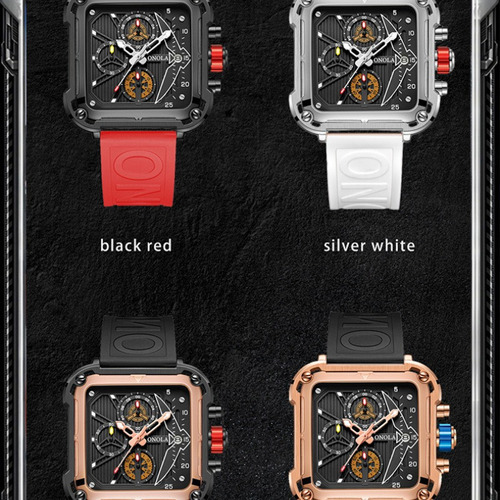Reloj Cronógrafo Impermeable De Lujo Onola 6831r Color Del Bisel Silver White
