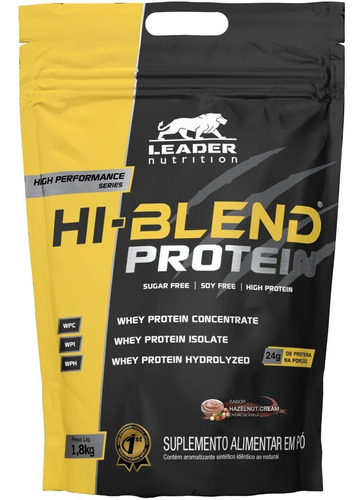 Whey Protein Hi-blend Protein 1.8kg Leader Nutrition Sabor Creme de avelã