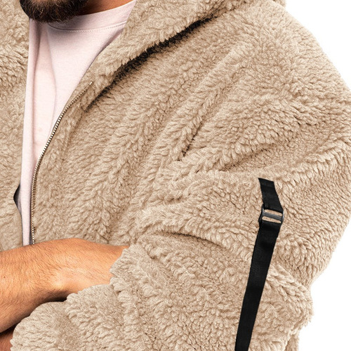 Chamarra Con Capucha Hombre Polar Afelpada Cremallera