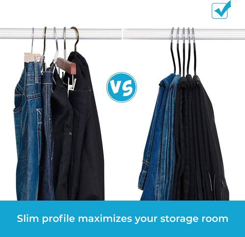 Js Hanger Non Slip Pants Hangers 20 Pack Open Ended Easy ...