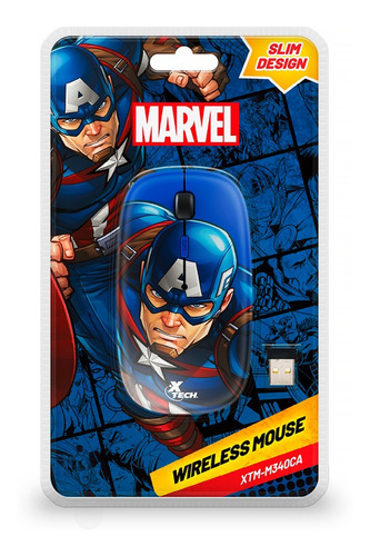 Mouse Inalambrico Xtech Marvel Captain America 4 Botones