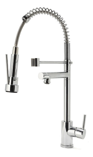Imagen 6 de 10 de Grifería Flexible Para Cocina Monocomando Acero Inoxidable