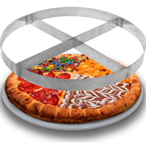 Aro Separador Sabores Pizza Esfiha Bolo 4 Divisórias 25cm