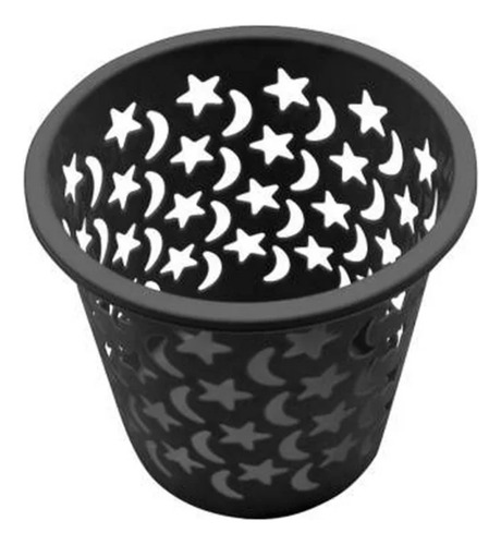 Bote De Basura Chico Diseño Stars 3 Colores 2 Piezas Negro