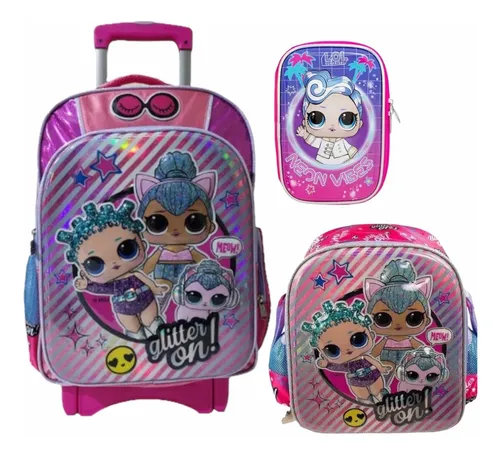 Lol Surprise Kit Mochila Prim Carro Lonche Lapi Orig Combo