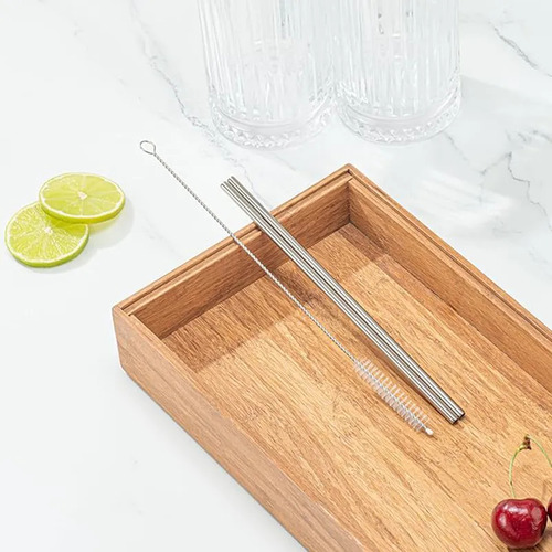 42 Pajitas De Metal Reciclables Y Reutilizables Para Limpiez
