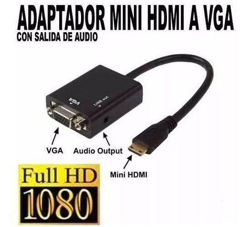 Adaptador Conversor Hdmi A Vga Con Audio