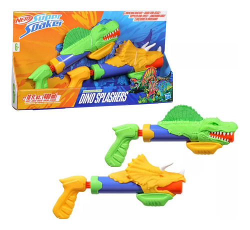 2 Lanzadores De Agua Dinosquad Dino Splashers Nerf, +6 Años