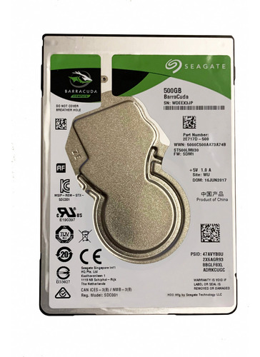 Imagen 1 de 2 de Disco Rigido Interno 500gb Seagate Para Notebook Slim