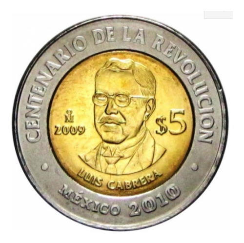 1 Moneda De 5 Pesos Conmemorativa De Luis Cabrera