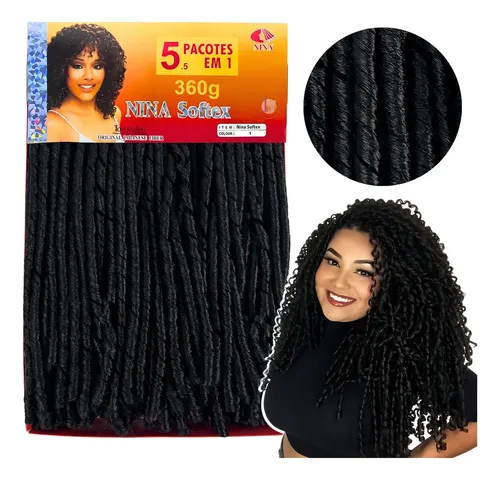 Cabelo Nina Softex Pacotão 360 Gramas Crochet Braid Cor Preto #1