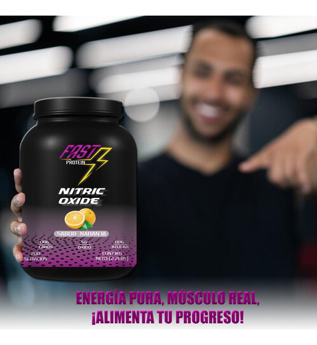 Óxido Nítrico Fast Suplement 1kg 200 Serv Varios Pre Entreno Naranja