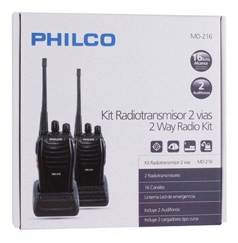 Radio Transmisor /philco Md216/ 2unidades +manos Libres 16km